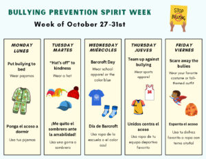 thumbnail of Bullying Prevention Spirit Week Schedule