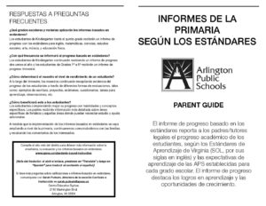 Spanish Parent Guide standards based reporting 2021-22