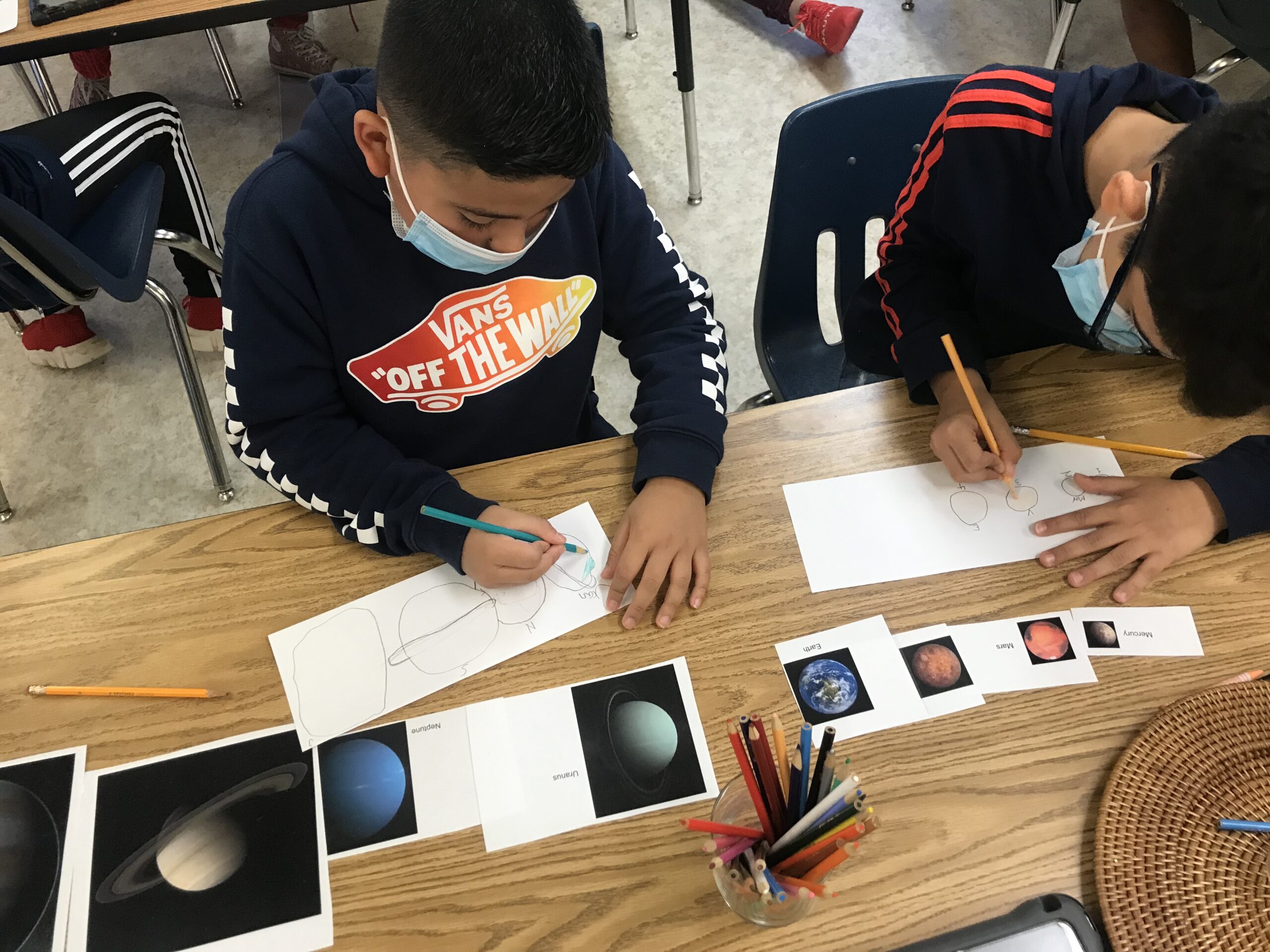 Fourth grade scientists learn about planets