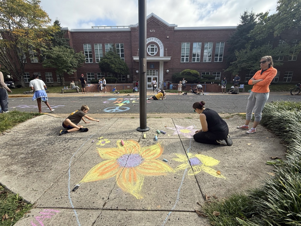 A view of Chalk for Peace artists