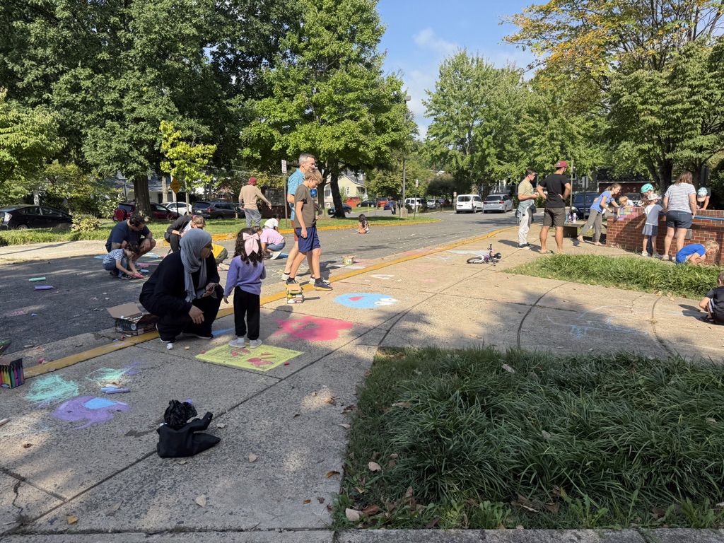 A view of Chalk for Peace artists